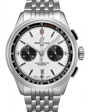 Breitling Premier B01 Chronograph 42 Stainless Steel White Dial AB0118221G1A1