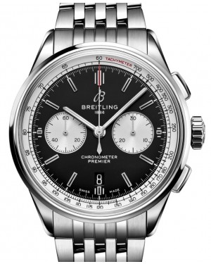 Breitling Premier B01 Chronograph 42 Stainless Steel Black Dial AB0118371B1A1