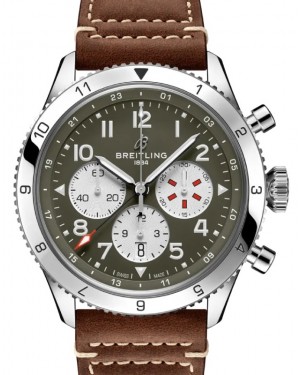 Breitling Super AVI B04 Chronograph GMT 46 Curtiss Warhawk Stainless Steel Green Dial AB04452A1L1X1