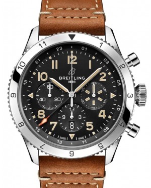 Breitling Super AVI B04 Chronograph GMT 46 P-51 Mustang Stainless Steel Black Dial AB04453A1B1X1