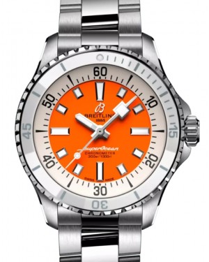 Breitling Superocean Automatic 36 Stainless Steel Orange Dial A17377211O1A1 - BRAND NEW