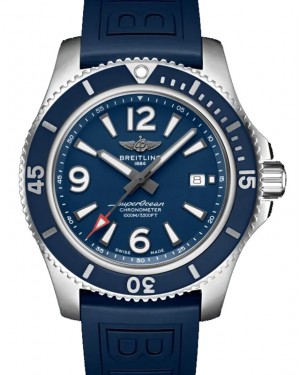 Breitling Superocean Automatic 44 Stainless Steel 44mm Blue Dial Rubber Strap A17367D81C1S1 - BRAND NEW