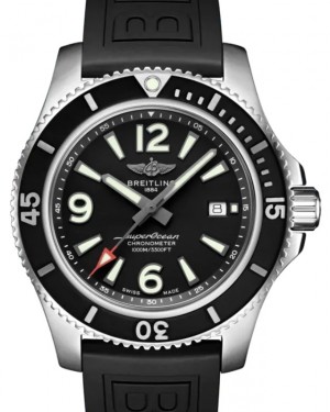 Breitling Superocean Automatic 44 Stainless Steel 44mm Black Dial Rubber Strap A17367D71B1S2 - BRAND NEW