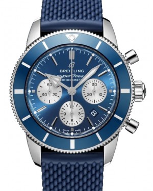 Breitling Superocean Heritage B01 Chronograph 44 Stainless Steel 44mm Blue Dial Rubber Strap AB0162161C1S1 - BRAND NEW