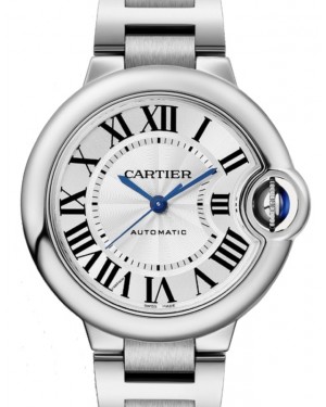 Cartier Ballon Bleu de Cartier Women's Watch Automatic Stainless Steel 33mm Silver Dial Steel Bracelet W6920071 - BRAND NEW