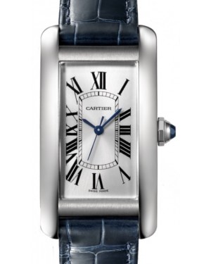 Cartier Tank Americaine Women's Watch Medium Automatic Stainless Steel Silver Dial Alligator Leather Strap WSTA0017 - BRAND NEW