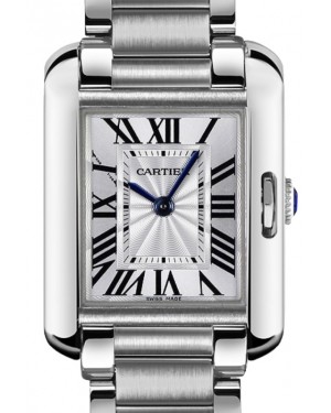 Cartier Tank Anglaise Women's Watch Medium Quartz Stainless Steel Silver Dial Steel Bracelet W5310044 - BRAND NEW