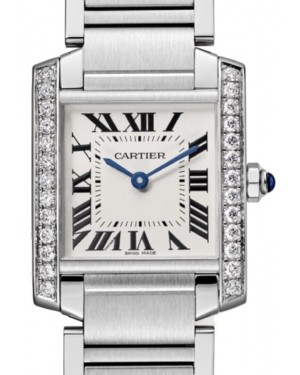 Cartier Tank Francaise Ladies Watch Medium Quartz Stainless Steel Diamond Bezel Silver Dial Bracelet W4TA0009 - BRAND NEW