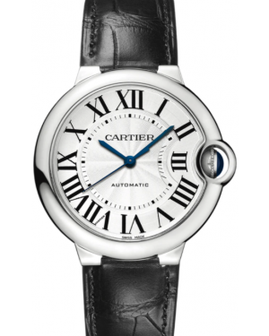Cartier Ballon Bleu De Cartier Stainless Steel Silver 36mm Dial Leather Strap Automatic W69017Z4 - BRAND NEW