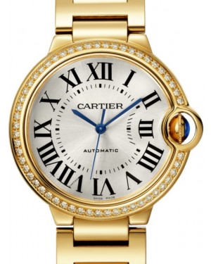 Cartier Ballon Bleu de Cartier Ladies Watch Automatic Yellow Gold Diamond Bezel 36mm Silver Dial Yellow Gold Bracelet WJBB0043 - BRAND NEW