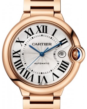 Cartier Ballon Bleu de Cartier Men's Watch Automatic Rose Gold 42mm Silver Dial Rose Gold Bracelet WGBB0044 - BRAND NEW