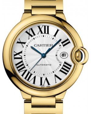 Cartier Ballon Bleu de Cartier Men's Watch Automatic Yellow Gold 42mm Silver Dial Yellow Gold Bracelet WGBB0023 - BRAND NEW