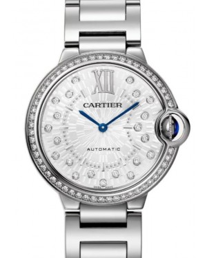 Cartier Ballon Bleu de Cartier Steel Diamond Bezel 36mm Silver Dial W4BB0036 - BRAND NEW