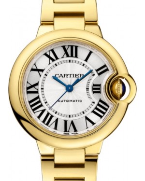 Cartier Ballon Bleu de Cartier Women's Watch Automatic Yellow Gold 33mm Silver Dial Yellow Gold Bracelet WGBB0005 - BRAND NEW