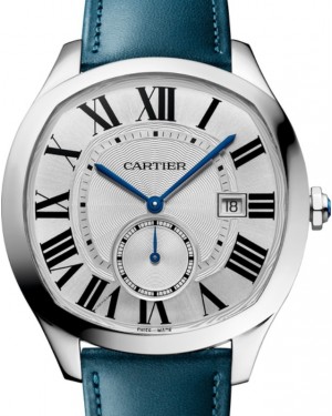 Cartier Drive De Cartier Men's Watch Automatic Large Stainless Steel Silver Dial Leather Strap WSNM0021 - BRAND NEW
