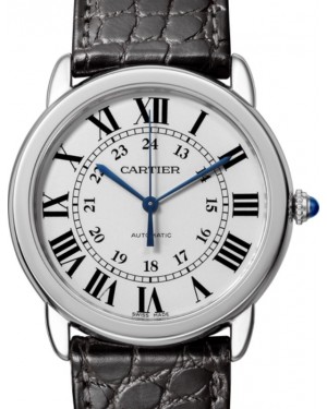 Cartier Ronde Solo de Cartier Automatic Stainless Steel 36mm Silver Dial Alligator Leather Strap WSRN0013 - BRAND NEW