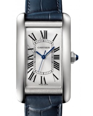 Cartier Tank Americaine Large Stainless Steel Silver Dial Alligator Leather Strap WSTA0045 - BRAND NEW