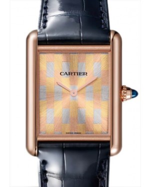 Cartier Tank Louis Cartier Large Manual Winding Rose Gold Three-Gold Dial Leather Strap WGTA0176 - BRAND NEW