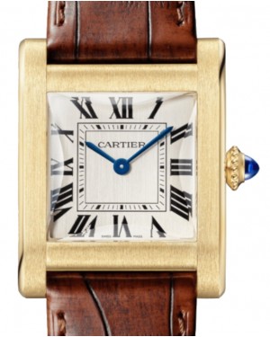 Cartier Tank Normale Large Yellow Gold Silver Dial Alligator Leather Strap WGTA0108 - BRAND NEW