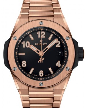 Hublot Big Bang 3-Hands Integrated Time Only King Gold Black Dial 38mm 457.OX.1280.OX