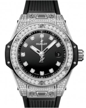 Hublot Big Bang 3-Hands One Click Steel Pave 33mm 485.SX.1270.RX.1604 - BRAND NEW