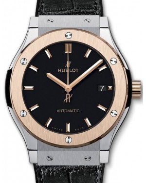 Hublot Classic Fusion 3-Hands Titanium King Gold 45mm Black Dial Rubber and Alligator Leather Straps 511.NO.1181.LR - BRAND NEW