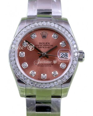 Rolex Datejust 31 Lady Midsize Stainless Steel Pink Diamond Dial & Bezel Oyster Bracelet 278240 - BRAND NEW