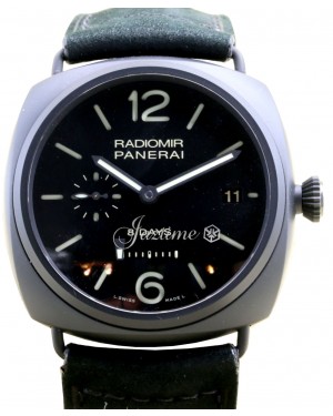 Panerai PAM 384 Radiomir 8 Days Ceramica Black Men's 45mm Leather - BRAND NEW