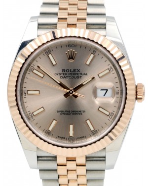 Rolex Datejust 41 Rose Gold & Steel Sundust Index Dial Jubilee Bracelet 126331 - PRE-OWNED
