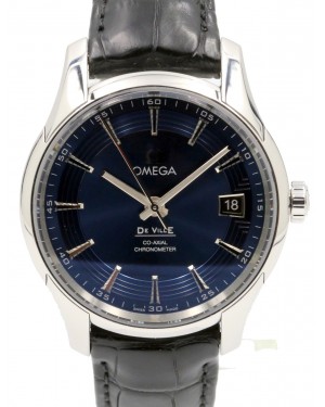 Omega De Ville 431.33.41.21.03.001 Co-Axial Master Chronometer Hour Vision Steel Blue Leather 41mm PRE-OWNED