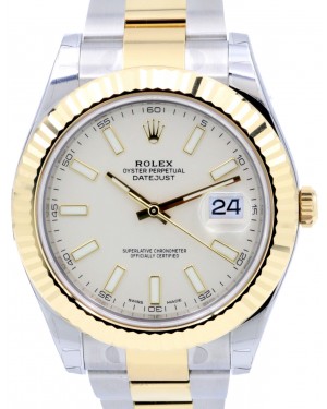 Rolex Datejust II 116333 41mm White Index 18k Yellow Gold Stainless Steel Oyster - BRAND NEW