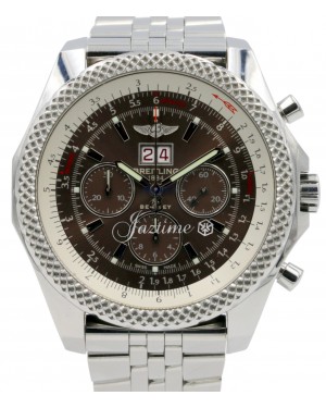 Breitling Bentley 6.75 A44364 Speed Havana Brown Stainless Steel Chronograph BOX/PAPERS