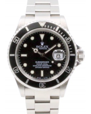 Rolex Submariner Stainless Steel No Holes 40mm Black Dial 16610 - PRE-OWNED