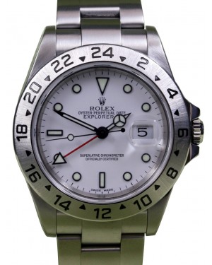 Rolex Explorer II 16570 Men's 40mm Stainless Steel Oyster GMT Date - PRE-OWNED