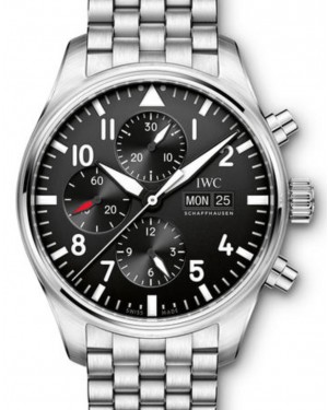 IWC Schaffhausen IW377710 Pilot's Watch Chronograph Black Arabic Stainless Steel Chronograph 43mm Automatic