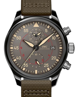 IWC Schaffhausen IW389002 Pilot's Watch Chronograph Top Gun Miramar Anthracite Arabic Ceramic Green Leather 44mm Automatic