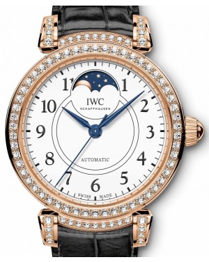 IWC Da Vinci Automatic Moon Phase 36 Edition “150 Years” IW459304 White Arabic Diamond Set Red Gold Leather 36mm - BRAND NEW