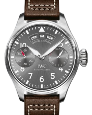 IWC Schaffhausen IW502702 Big Pilot’s Watch Annual Calendar Spitfire Ardoise Arabic Stainless Steel Leather 46mm Automatic