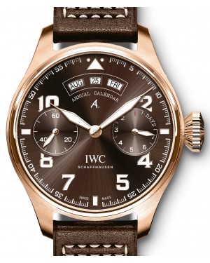 IWC Big Pilot’s Watch Annual Calendar Edition “Antoine De Saint Exupéry” IW502706 Brown Arabic Red Gold Leather 46.2mm - BRAND NEW