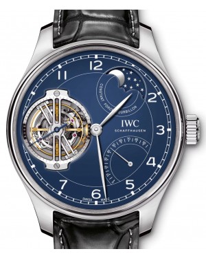 IWC Portugieser Constant-Force Tourbillon Edition “150 Years” IW590203 Blue Arabic Platinum Leather 46mm - BRAND NEW