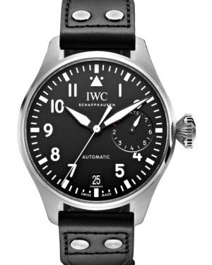 IWC Big Pilot’s Watch Stainless Steel Black Dial & Steel Bezel Leather Strap IW501001 - BRAND NEW