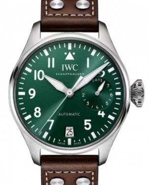 IWC Pilot's Watch Big Pilot Steel 46.2mm Green Dial Leather Strap IW501015