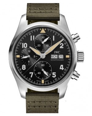 IWC Pilot's Watch Chronograph Spitfire Stainless Steel 41mm Black Dial IW387901