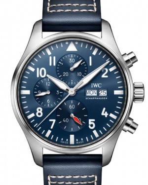 IWC Pilot’s Watch Chronograph Stainless Steel 43mm Blue Dial Leather Strap IW378003