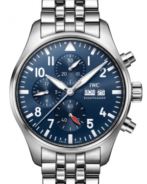 IWC Pilot's Watch Chronograph Stainless Steel 43mm Blue Dial Bracelet IW378004