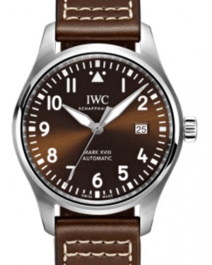 IWC Pilot's Watch Mark XVIII Edition "Antoine De Saint Exupery" Stainless Steel 40mm Brown Dial Brown Leather Strap IW327003 - BRAND NEW