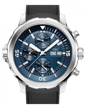 IWC Schaffhausen IW376805 Aquatimer Chronograph Edition Expedition Jacques-Yves Cousteau Stainless Steel Blue Dial Rubber Strap Automatic