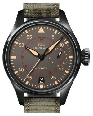 IWC Schaffhausen IW501902 Pilot's Watch Chronograph Top Gun Miramar Anthracite Arabic Ceramic Green Textile 48.6mm Automatic - PRE-OWNED