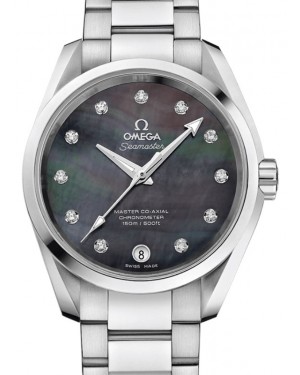 Omega Seamaster Aqua Terra Ladies 231.10.39.21.57.001 Dark Mother of Pearl Diamond 150 M Co-Axial Stainless Steel 38.5mm - BRAND NEW