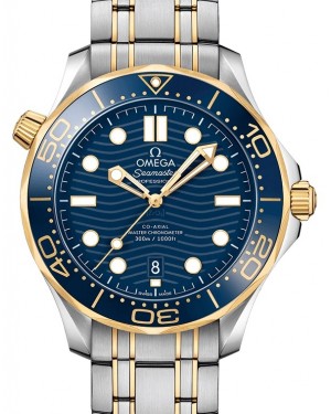 Omega Seamaster Diver 300M 42mm Steel/Yellow Gold Blue Dial Bracelet 210.20.42.20.03.001